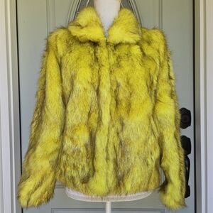 Neon Blonde Neon Yellow Fur Coat